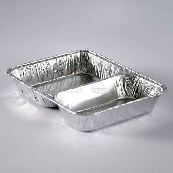 Aluminum rectangular container with compartment R880G
